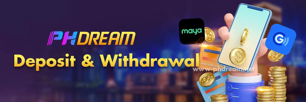 PHDream casino gaming scene with premium purple and gold branding