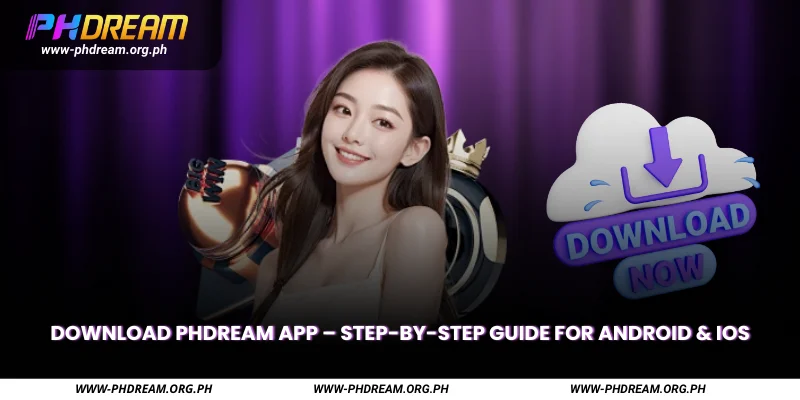 PHDream mobile interface example for browser-based casino access